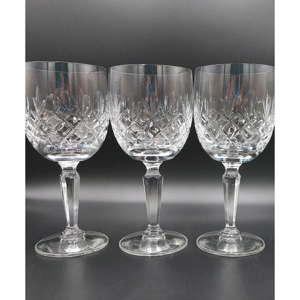 Mikasa Melody (Older Cut) Crystal Vintage Water Goblet or Wine Glass Set of 3